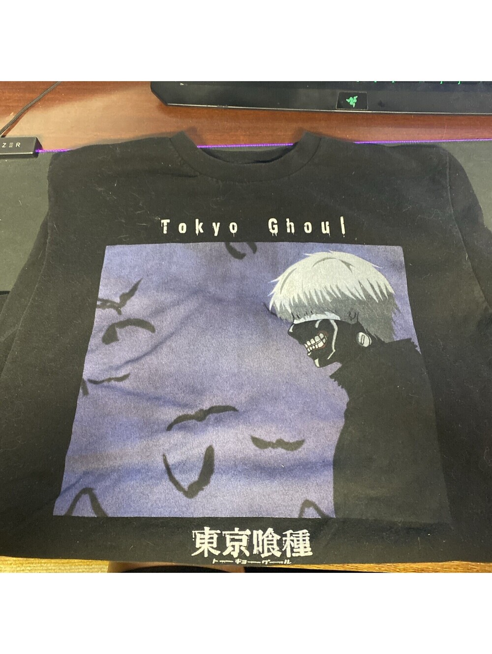 Tokyo Ghoul Japanese Anime Manga Horror Cartoon Black T Shirt M